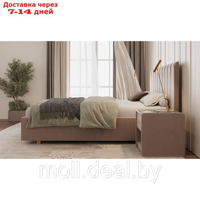 Кровать "Алькасар" с ПМ, 140×200 см, ЭКО деревянный каркас, ящик, велюр, цвет велутто 11 - фото 3 - id-p227095360