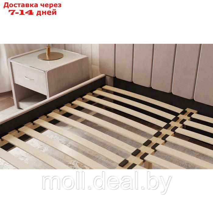 Кровать "Алькасар" с ПМ, 140×200 см, ЭКО деревянный каркас, ящик, велюр, цвет велутто 11 - фото 4 - id-p227095360