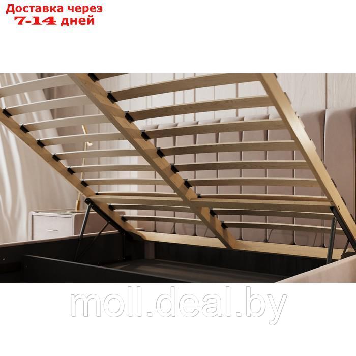 Кровать "Алькасар" с ПМ, 140×200 см, ЭКО деревянный каркас, ящик, велюр, цвет велутто 11 - фото 5 - id-p227095360
