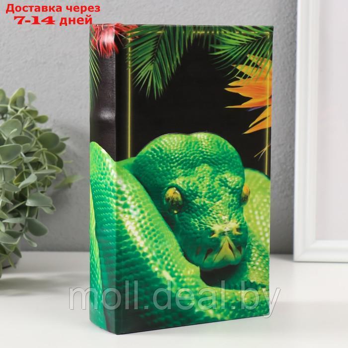 Сейф-книга дерево кожзам "Змея в джунглях" 3D тиснение 21х13х5 см - фото 1 - id-p227091673
