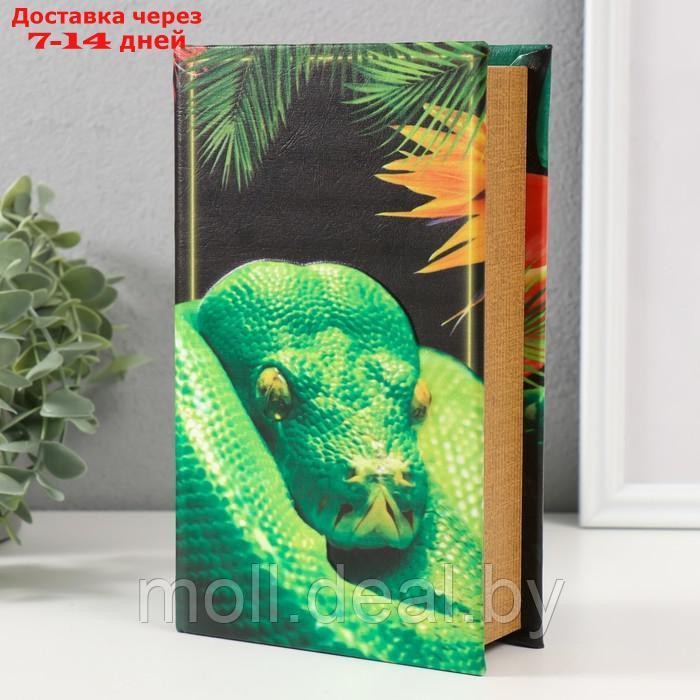 Сейф-книга дерево кожзам "Змея в джунглях" 3D тиснение 21х13х5 см - фото 3 - id-p227091673