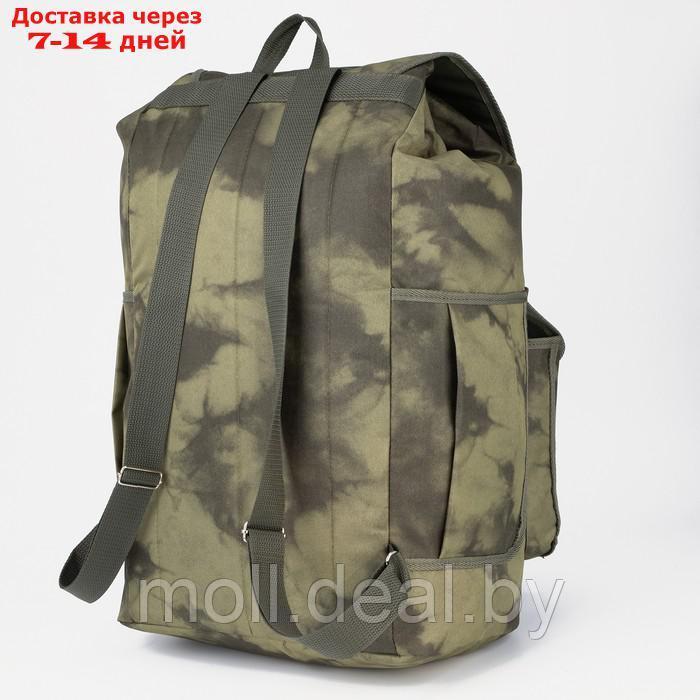 Рюкзак туристический, 55 л, отдел на шнурке, 3 наружных кармана, цвет хаки - фото 2 - id-p227112911