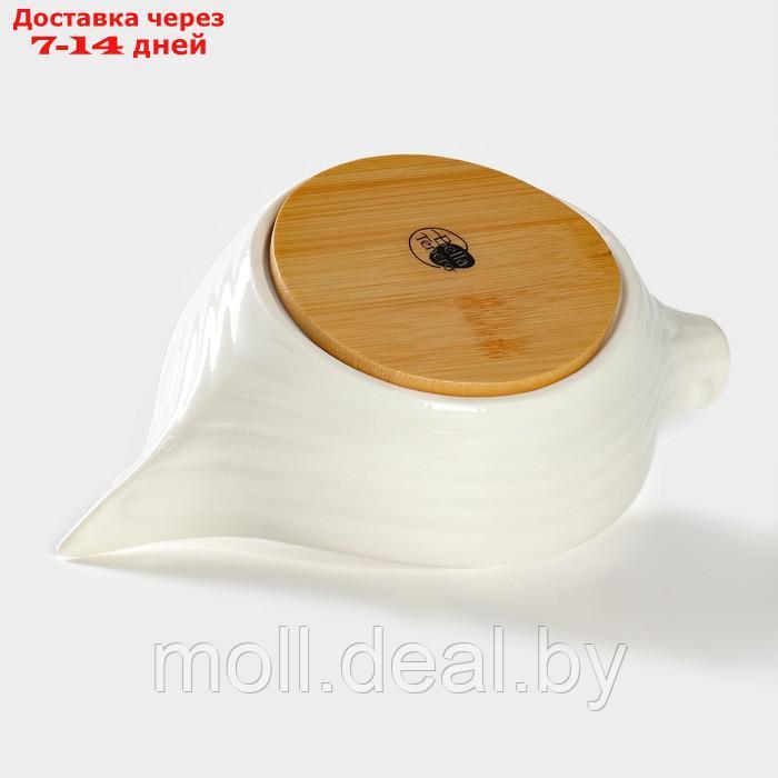 Соковыжималка фарфоровая на подставке из бамбука BellaTenero, 19×12×7,5 см, цвет белый - фото 5 - id-p227076774