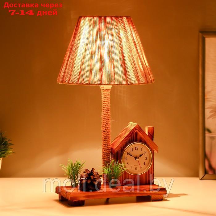 Настольная лампа с часами "Дом" Е14 15Вт 19х18х35 см - фото 3 - id-p227077765