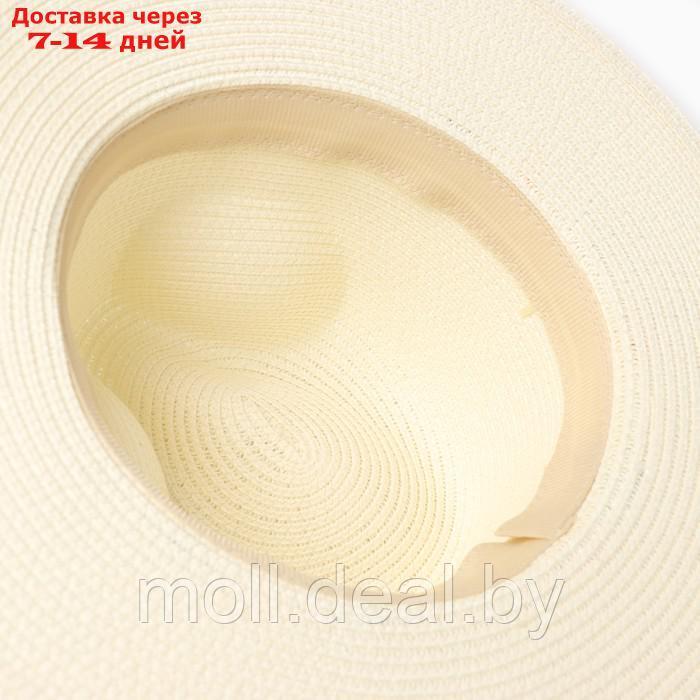 Шляпа женская с бомбошками, размер 54-56, цвет белый - фото 4 - id-p226886516