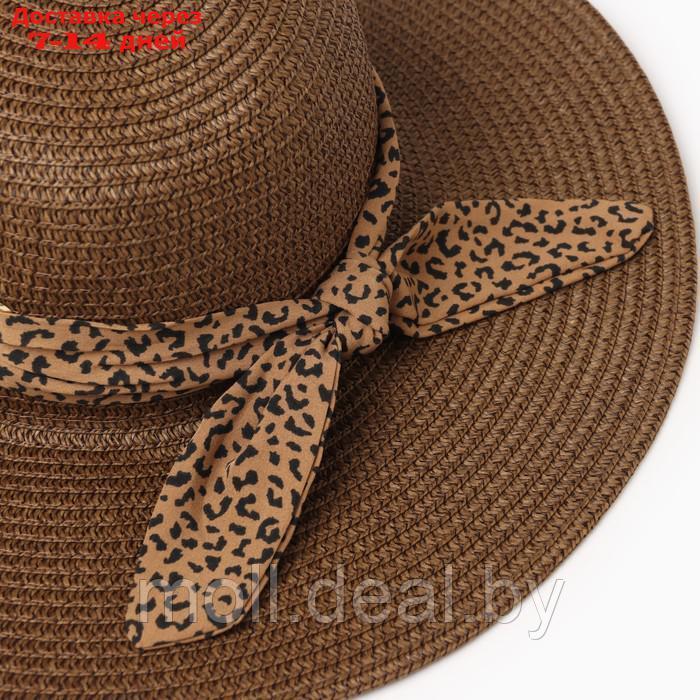 Шляпа женская MINAKU "Leopard" цвет коричневый, р-р 56-58 - фото 3 - id-p226886517