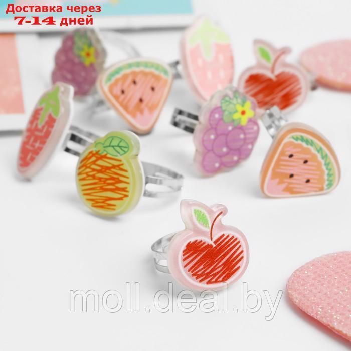 Кольца детские "Выбражулька" нарисованные фрукты, форма МИКС, цветное, безразмерное, 36шт - фото 1 - id-p227086713