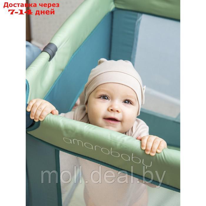 Манеж-кровать Amarobaby MULTIFORM Hello Bear, прямоугольный, цвет серый - фото 2 - id-p227104538