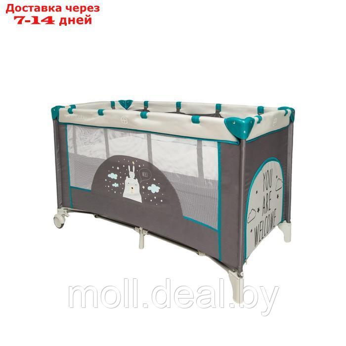 Манеж-кровать Amarobaby MULTIFORM Hello Bear, прямоугольный, цвет серый - фото 9 - id-p227104538