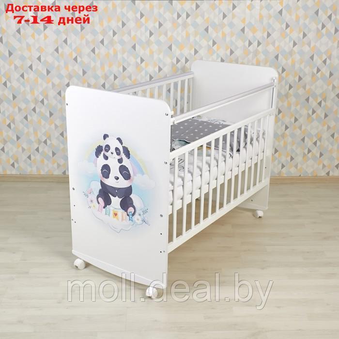Кроватка детская Фея 702 Милые панды, белый
