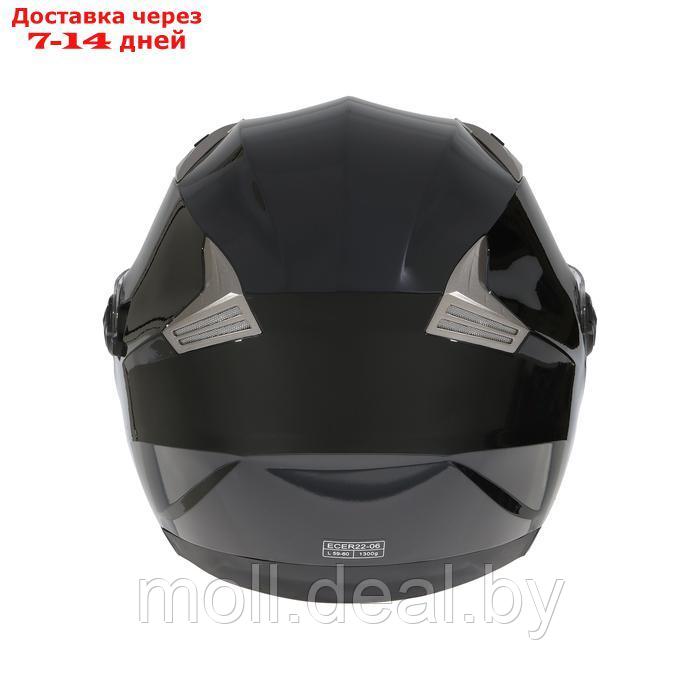 Шлем открытый с двумя визорами, размер L, модель - BLD-708E, черный глянцевый - фото 9 - id-p227089688