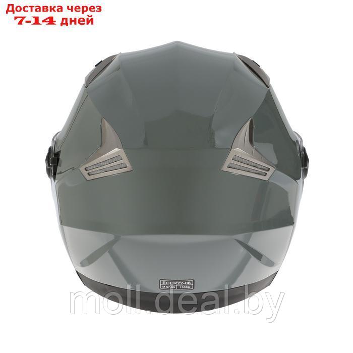 Шлем открытый с двумя визорами, размер M, модель - BLD-708E, серый глянцевый - фото 9 - id-p227089689