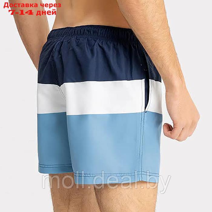 Шорты мужские спортивные, цвет темно-синий /белый/голубой, размер 54 (XXL) - фото 3 - id-p226890453