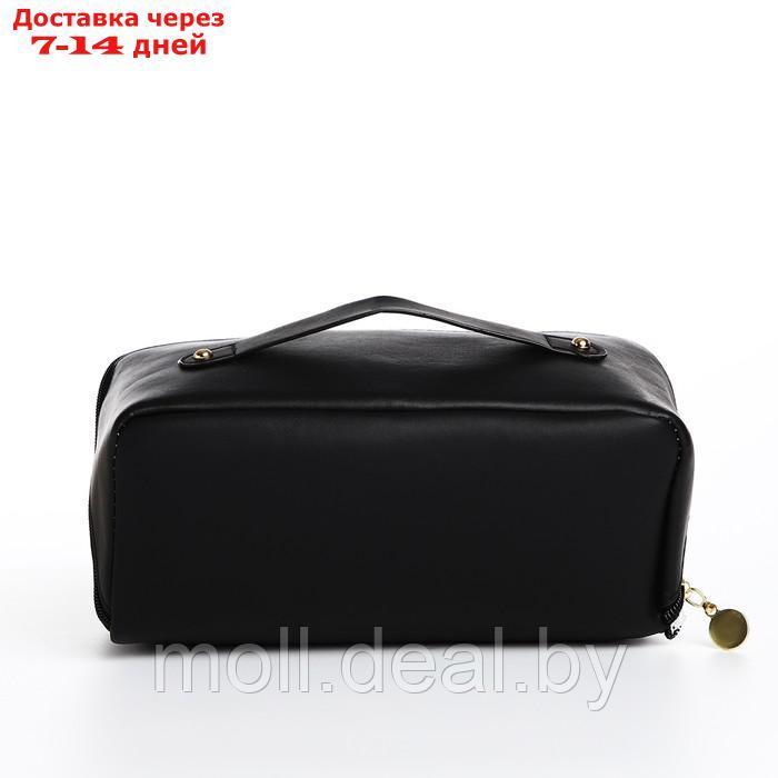 Косметичка-сумка, 22*10*10, 3 отд на молнии, с ручкой, черный - фото 2 - id-p227095382
