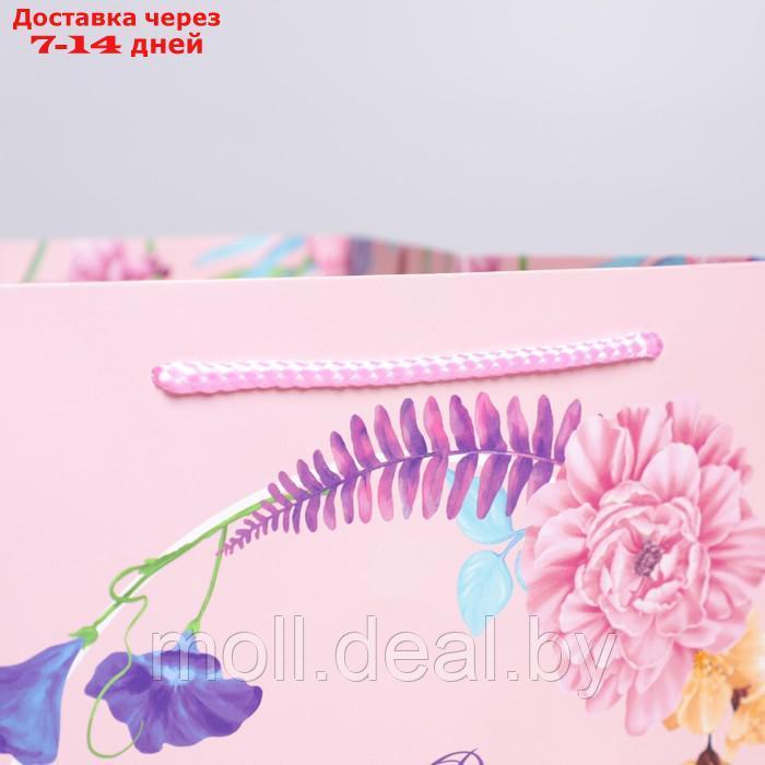 Пакет квадратный "С днём рождения", 30 × 30 × 30 см - фото 4 - id-p227100280