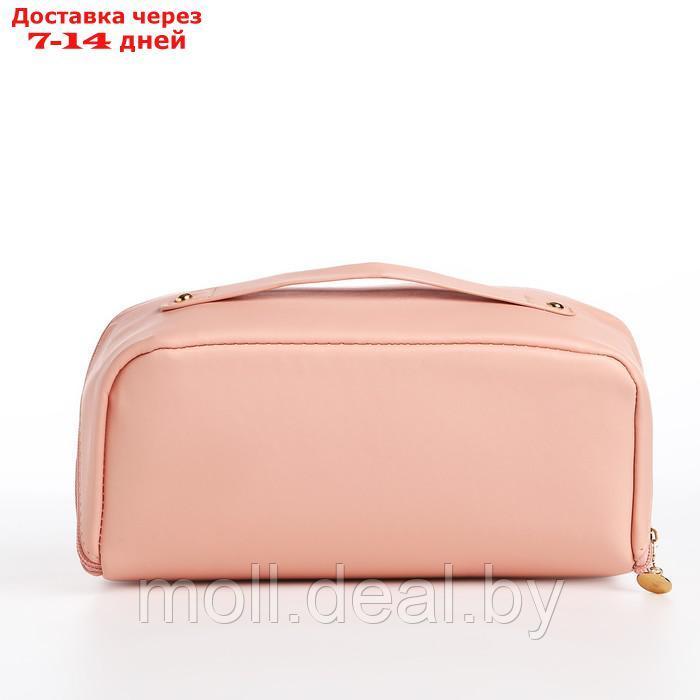 Косметичка-сумка, 22*10*10, 3 отд на молнии, с ручкой, розовый - фото 2 - id-p227095391