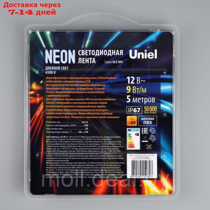 Гибкий неон Uniel 6 × 12 мм, IP67, 5 м, SMD2835, 120 LED/м, 12 В, свечение холодное белое - фото 5 - id-p227077783