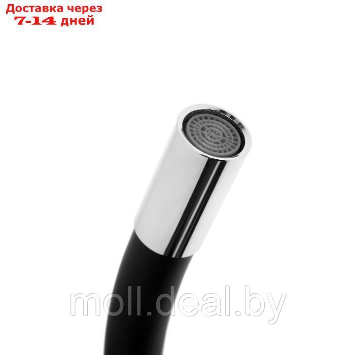Смеситель для кухни ZEIN Z2230, гибкий силиконовый излив, картридж керамика 40 мм, черный - фото 8 - id-p227110837