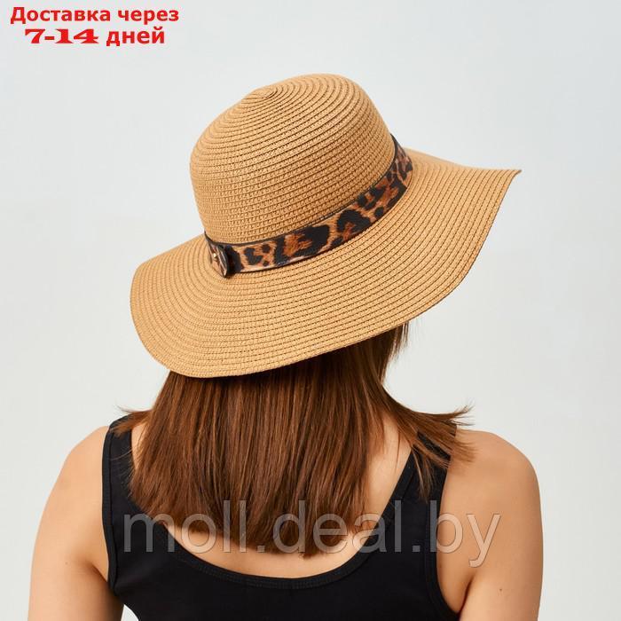 Шляпа женская с леопардовым ремешком MINAKU цвет коричневый, р-р 58 - фото 7 - id-p226886539