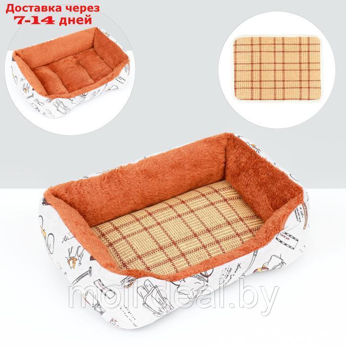 Лежанка для животных, двухсторонняя подушка, 45 х 30 х 15 см - фото 1 - id-p227087720