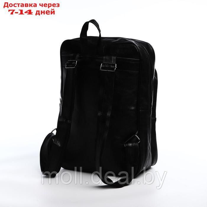 Рюкзак мужской, 30*11*41, отд на молнии, 2 н/кармана, черный - фото 2 - id-p227095399