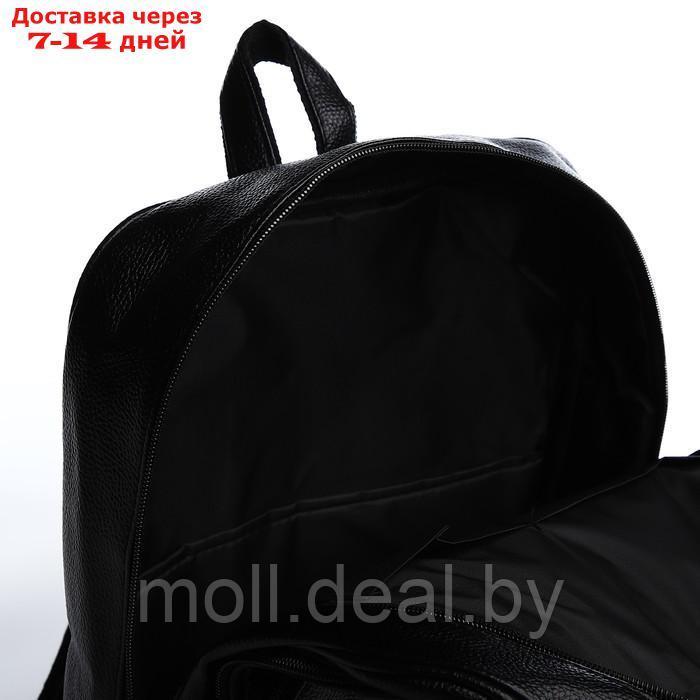 Рюкзак мужской, 30*11*41, отд на молнии, 2 н/кармана, черный - фото 4 - id-p227095487