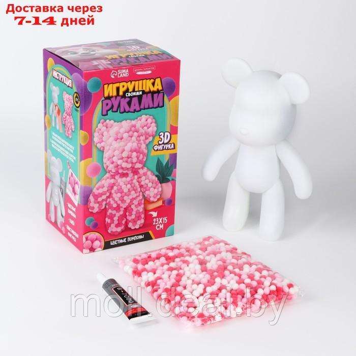 Игрушка помпонами "Медведь" цвет микс розового - фото 2 - id-p227090712