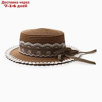 Шляпа для девочки "Леди" MINAKU, р-р 52, цв.светло-коричневый