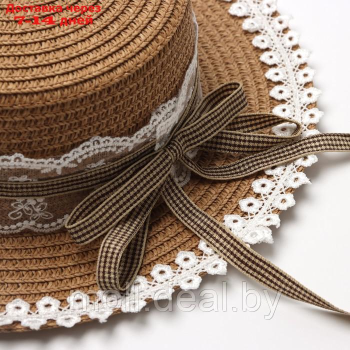 Шляпа для девочки "Леди" MINAKU, р-р 52, цв.светло-коричневый - фото 4 - id-p227085750