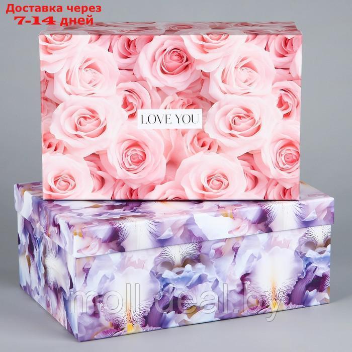 Набор коробок 10 в 1, упаковка подарочная, "Цветы", 12 х 7 х 4 - 32.5 х 20 х 12.5 см - фото 2 - id-p227075830