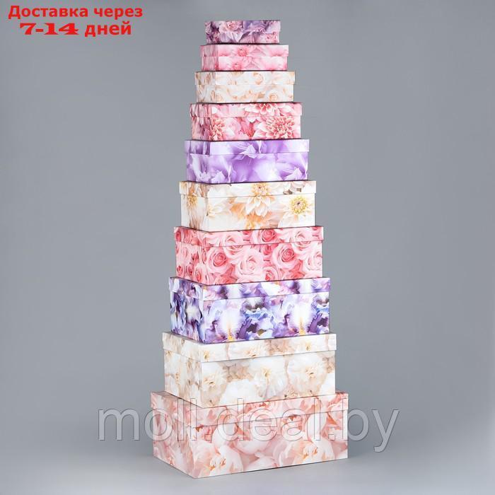 Набор коробок 10 в 1, упаковка подарочная, "Цветы", 12 х 7 х 4 - 32.5 х 20 х 12.5 см - фото 8 - id-p227075830