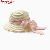 Шляпа для девочки "Принцесса" MINAKU, р-р 52, цв.молочный
