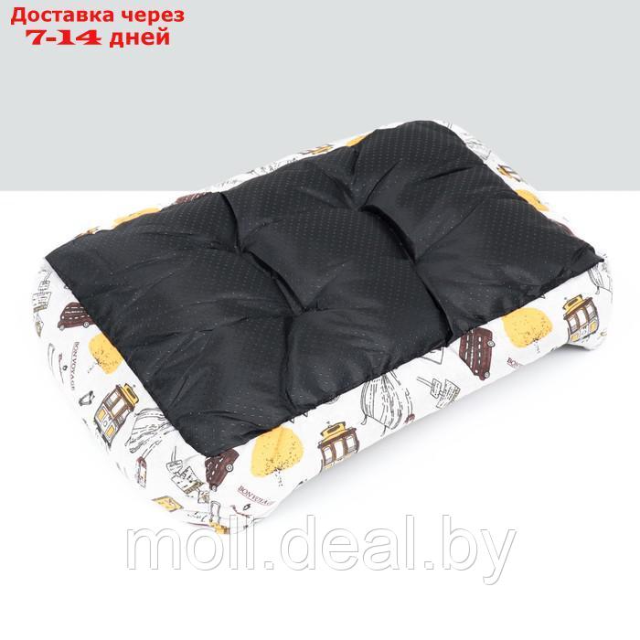 Лежанка для животных, двухсторонняя подушка, 60 х 45 х 15 см, серо-белая - фото 5 - id-p227087738