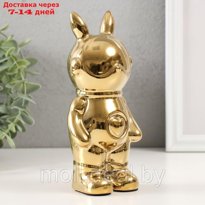 Копилка керамика "Кролик" золото 6х8,5х18 см - фото 2 - id-p227090733