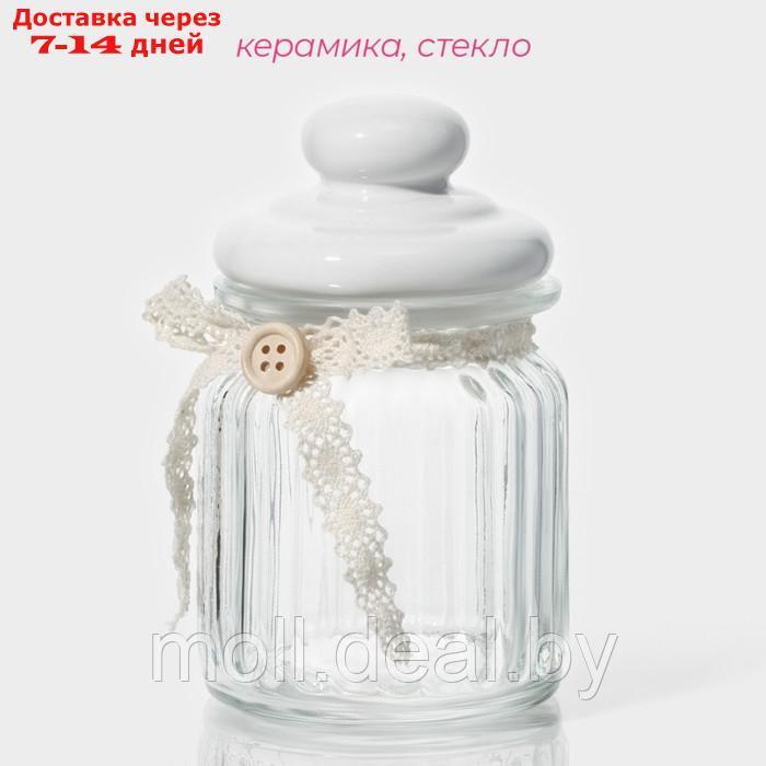 Банка стеклянная для сыпучих продуктов с керамической крышкой Доляна "Варенье", 250 мл, 8×13 см - фото 2 - id-p227076822
