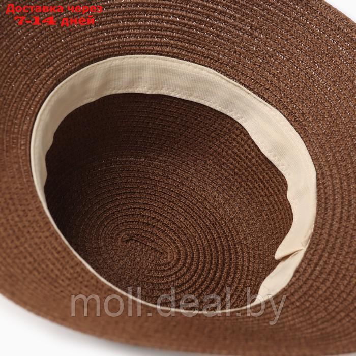 Шляпа женская с цепочкой MINAKU цвет коричневый, размер 56-58 - фото 4 - id-p226886565