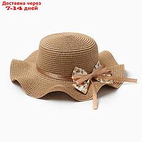 Шляпа для девочки "Милашка" MINAKU, р-р 54, цв.коричневый