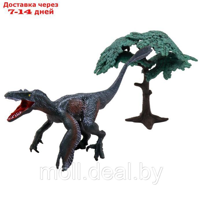Фигурка динозавра Funky Toys "Пернатый велоцираптор", с аксессуаром, цвет тёмно-синий - фото 1 - id-p227082784