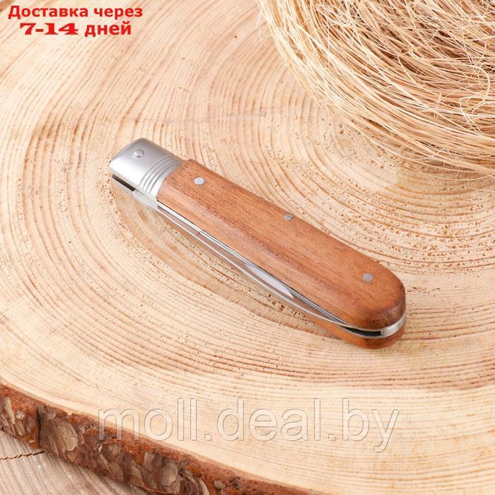 Нож складной "Стратег" 20см, клинок 87мм/2,5мм, со стропорезом, рукоять дерево - фото 3 - id-p227075843