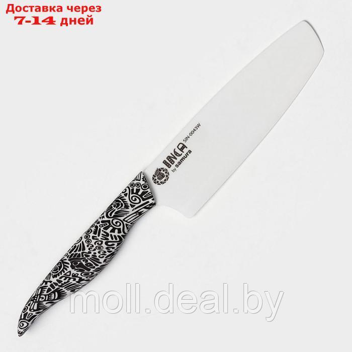 Нож кухонный Samura Inca, накири, лезвие 16,5 см, белая циркониевая керамика - фото 1 - id-p227076830