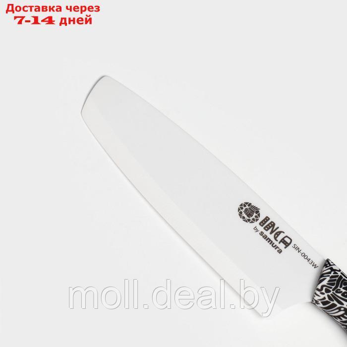Нож кухонный Samura Inca, накири, лезвие 16,5 см, белая циркониевая керамика - фото 3 - id-p227076830
