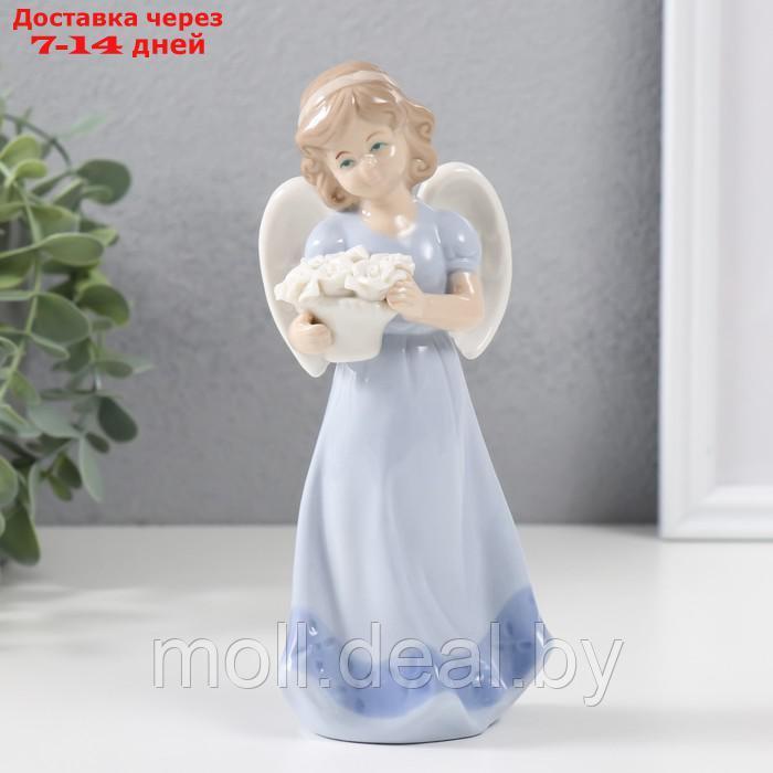 Сувенир керамика "Ангел рассматривающий цветы" 18х7,5х6 см - фото 1 - id-p227080815