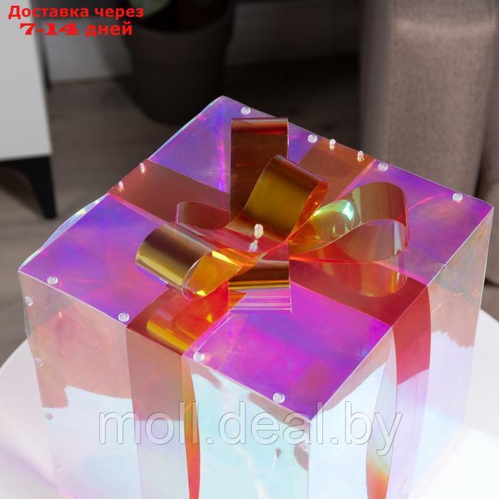 Светодиодная фигура "Подарок" 25 × 25 × 25 см, пластик, 220 В, свечение белое - фото 3 - id-p227077816
