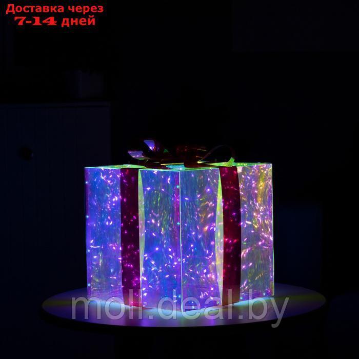 Светодиодная фигура "Подарок" 25 × 25 × 25 см, пластик, 220 В, свечение белое - фото 5 - id-p227077816