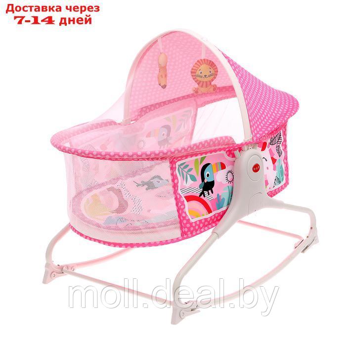 Музыкальная люлька для новорожденных, цвет розовый - фото 1 - id-p227085780