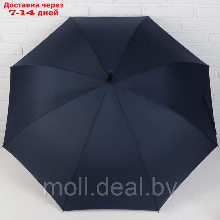 Зонт - трость полуавтоматический "Однотонный", 8 спиц, R = 56 см, цвет тёмно-синий, 1931 - фото 2 - id-p227122901