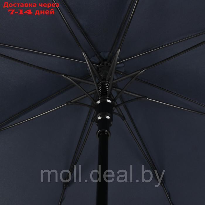 Зонт - трость полуавтоматический "Однотонный", 8 спиц, R = 56 см, цвет тёмно-синий, 1931 - фото 3 - id-p227122901