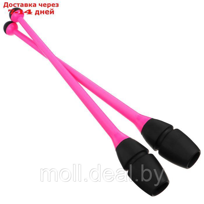 Булавы для художественной гимнастики вставляющиеся, 41 см, цвет розовый/чёрный