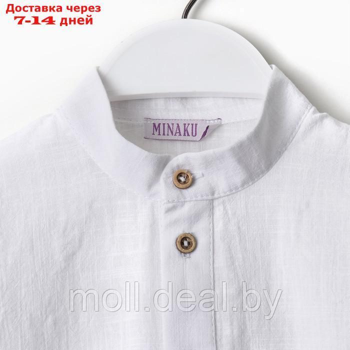 Рубашка для мальчика MINAKU цвет белый, рост 134 см - фото 6 - id-p227110888