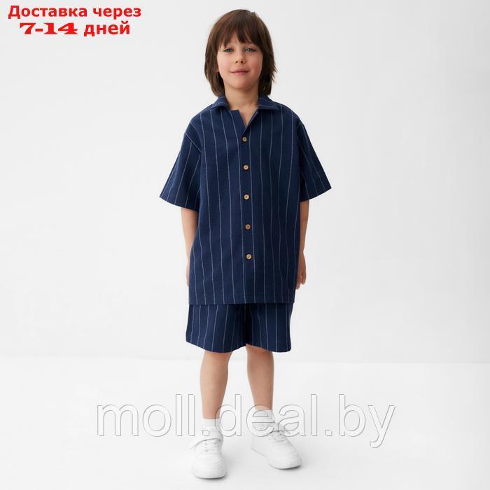 Костюм для мальчика (рубашка, шорты) KAFTAN, р.32 (110-116), синий - фото 3 - id-p227083805